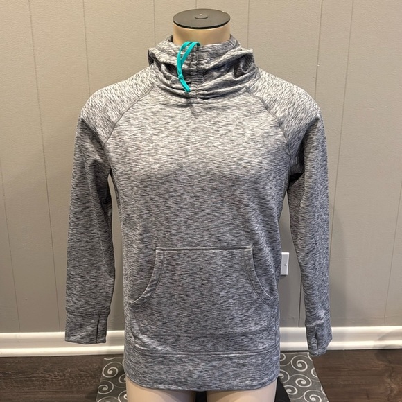 Calvin Klein Performance Small Hoodie Sweater Ruched Neck with Drawstring Pocket - Picture 1 of 7